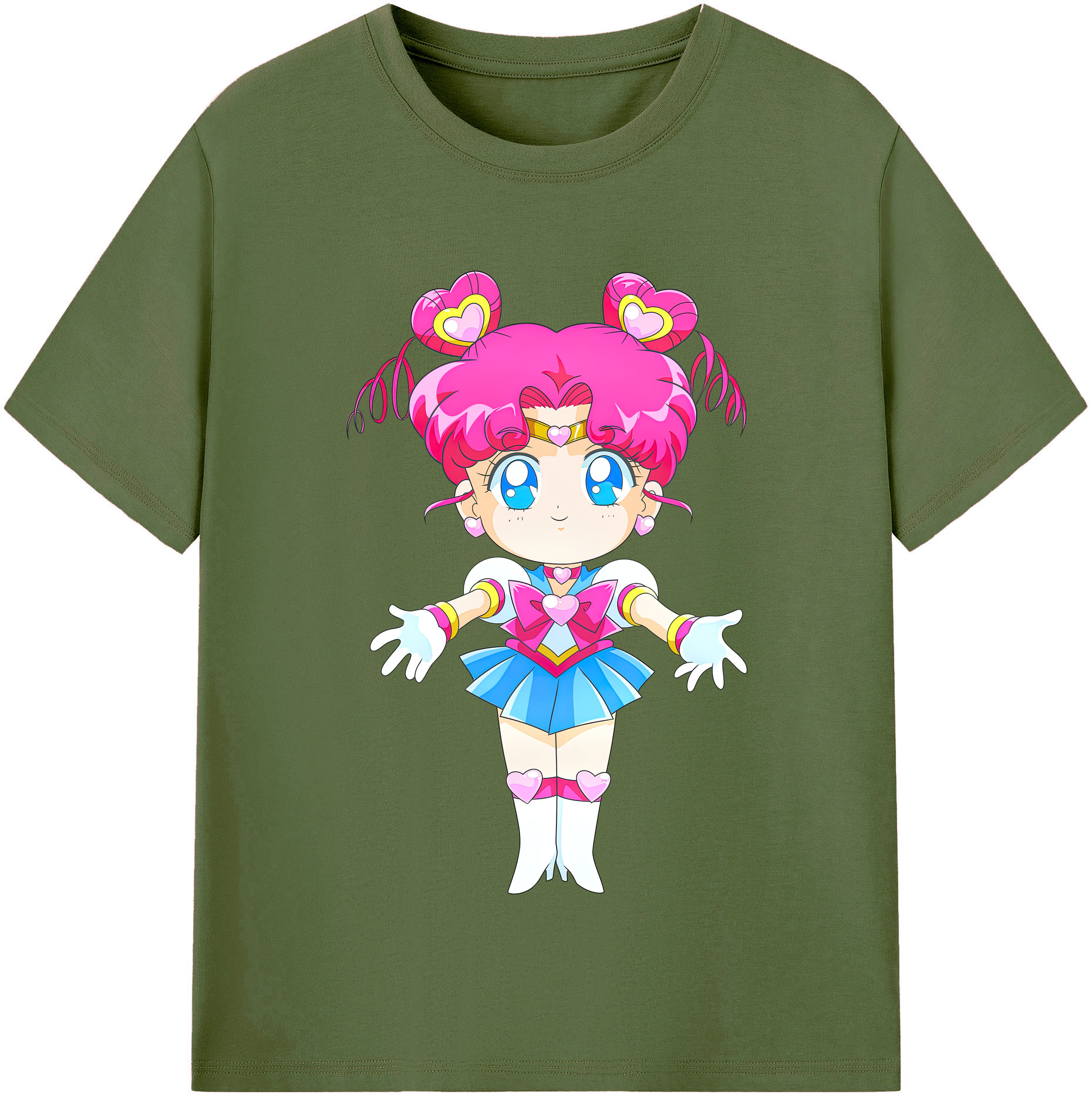 （画像用） 美少女戦士セーラームーン ちびうさ Sailor Moon Chibiusa Tsukino Usagi Small Lady Serenity 綿100％半袖Tシャツ（フロントプリント）